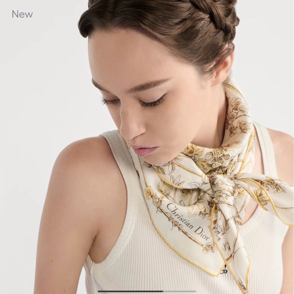Dior Elegant Cream and Gold Scarf